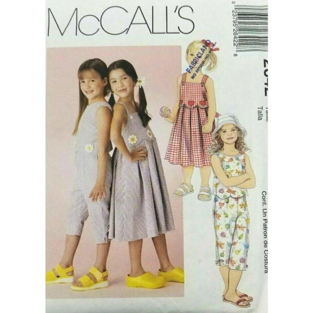 McCall's Sewing Pattern 2642 Dress Top Capris Girls‎ Size 2-4